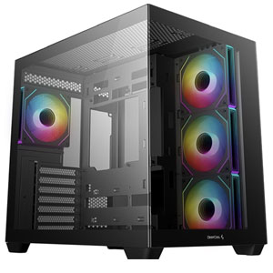 DeepCool CG530 4F Mid-Tower Case with Tempered Glass Panels, 4 Pre-Installed ARGB Fans, and Optimal Airflow Support, Black